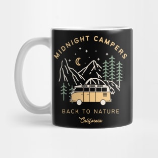 Black Brown Adventure Camping Illustration T-Shirt Mug